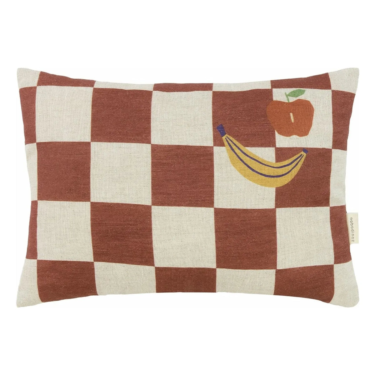 Nobodinoz - Fruits Vibes Rectangular Cushion - French Linen | Camel