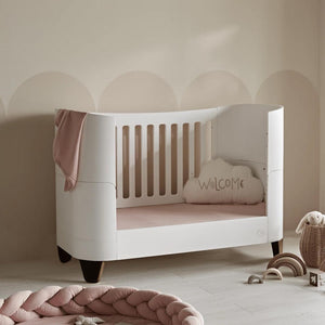 Gaia Baby Serena Cot Bed & Dresser Set - White / Walnut-Nursery Sets-White / Walnut-Without Mattress | Natural Baby Shower