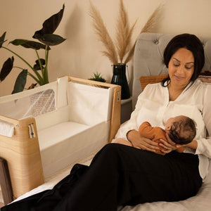 Gaia Hera Bedside Crib² - Natural/Walnut-Bedside Cribs- | Natural Baby Shower