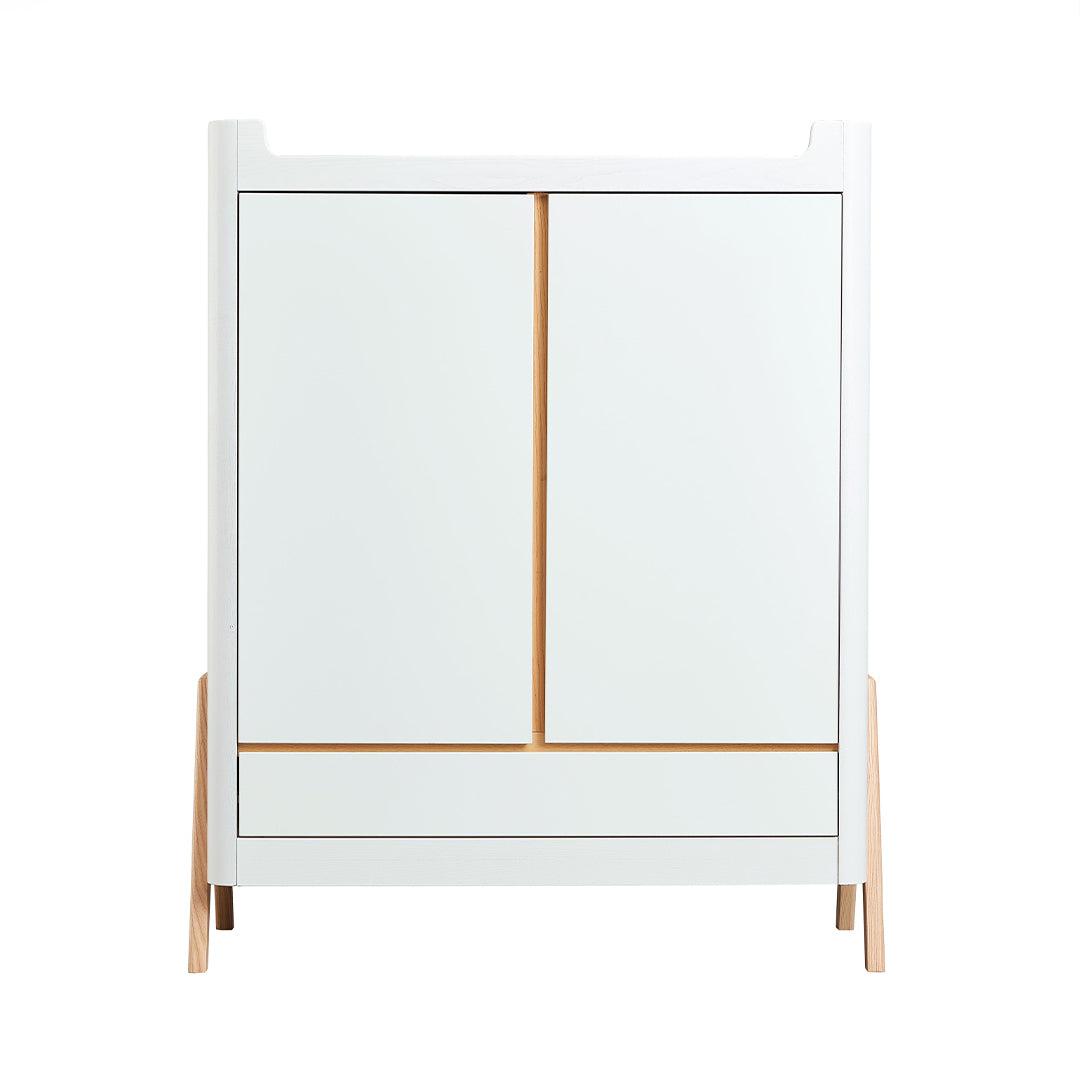 Gaia Baby Hera Cot Bed + Dresser + Wardrobe Three Piece Bundle - Scandi-White + Natural-Nursery Sets- | Natural Baby Shower