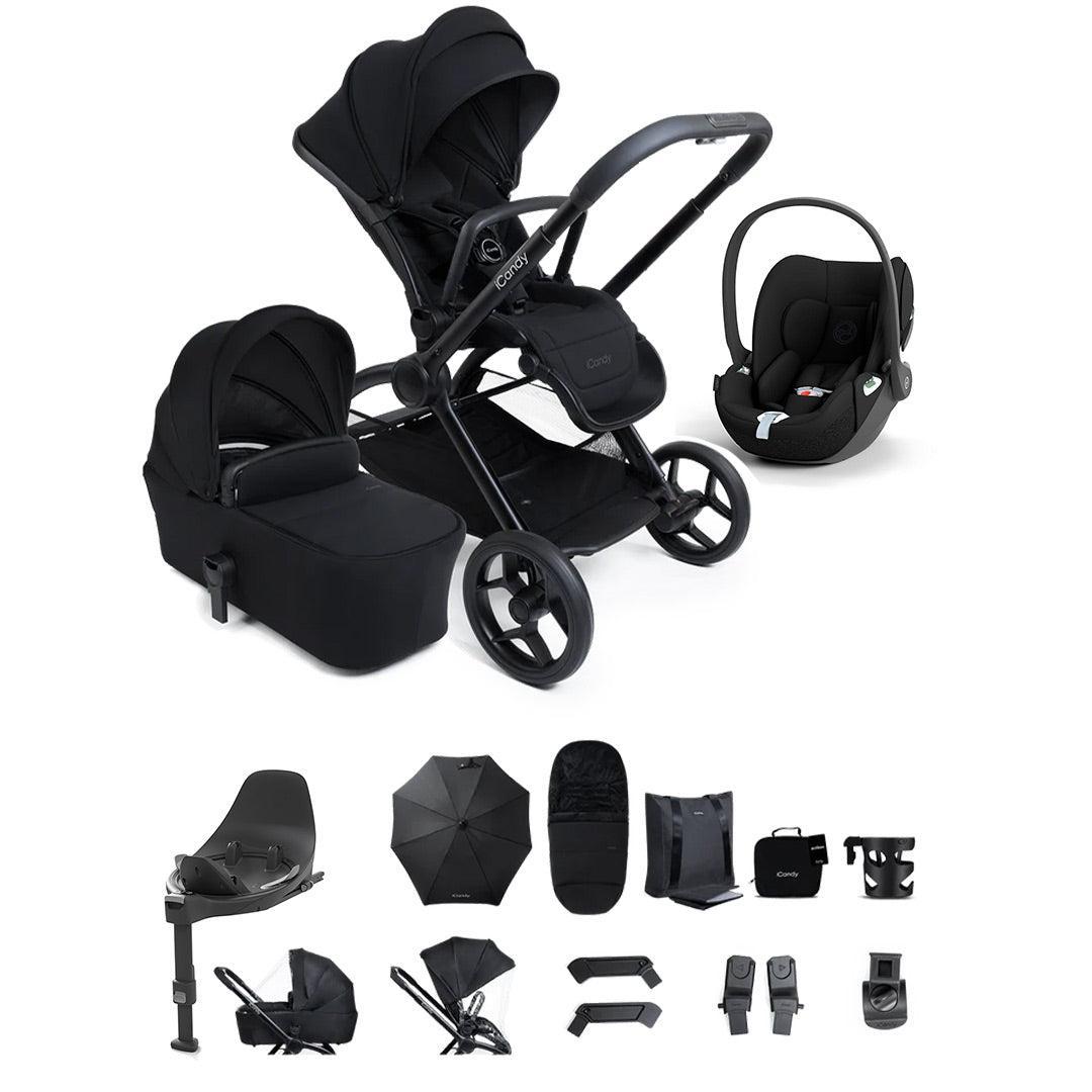 iCandy Core 2 Black Complete Travel Bundle with CYBEX Cloud T and Base-Travel Systems-Black- | Natural Baby Shower