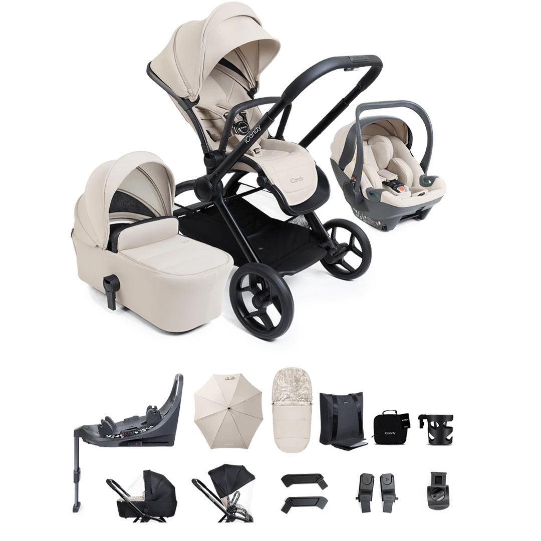 iCandy Core 2 Complete Travel Bundle with Cocoon 360 and Base-Travel Systems-Sandstone- | Natural Baby Shower
