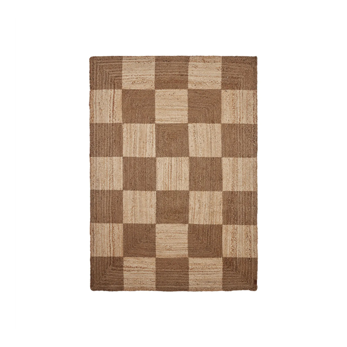Oyoy - Jute Chess Pattern Mat | Natural