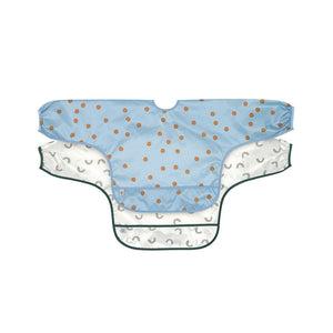 Lassig Long Sleeve Bibs 2pcs - Happy Rascals - Smile Sky Blue-Bibs-Smile Sky Blue-One Size | Natural Baby Shower