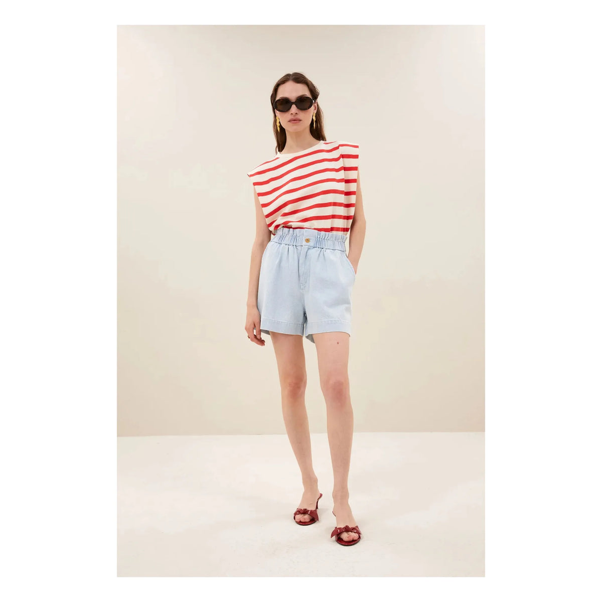 By Bar - Leon Cotton Shorts | Denim Blue
