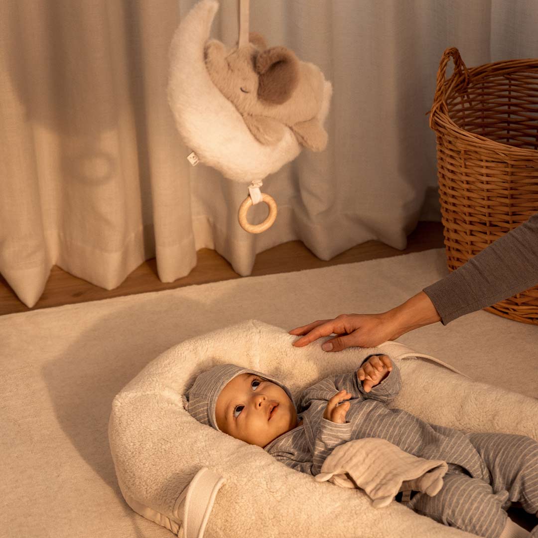 Liewood Mandy Baby Elephant Music Mobile - Mist / Sandy-Baby Mobiles-Mist / Sandy-ONE SIZE | Natural Baby Shower