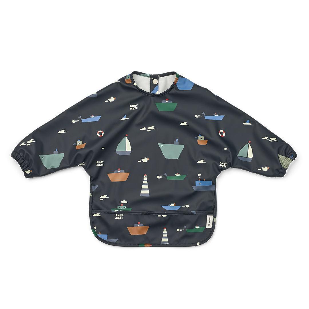Liewood Merle Printed Cape Bib - Sailing / Classic Navy-Bibs-Sailing / Classic Navy-One Size | Natural Baby Shower