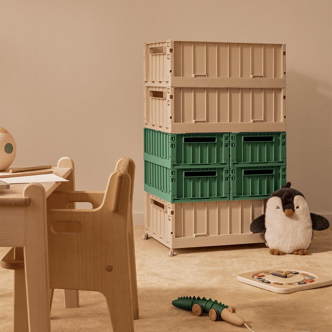 Liewood Weston Storage Box M 2-pack - Dusty Ivy-Storage-Dusty Ivy-One size | Natural Baby Shower