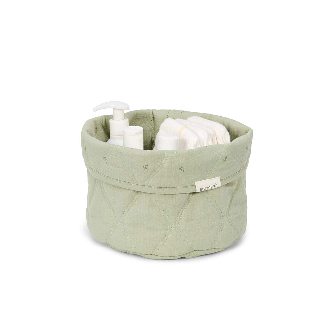 Little Dutch Storage Basket Small - Pure Sage-Storage Baskets-Pure Sage-Large | Natural Baby Shower
