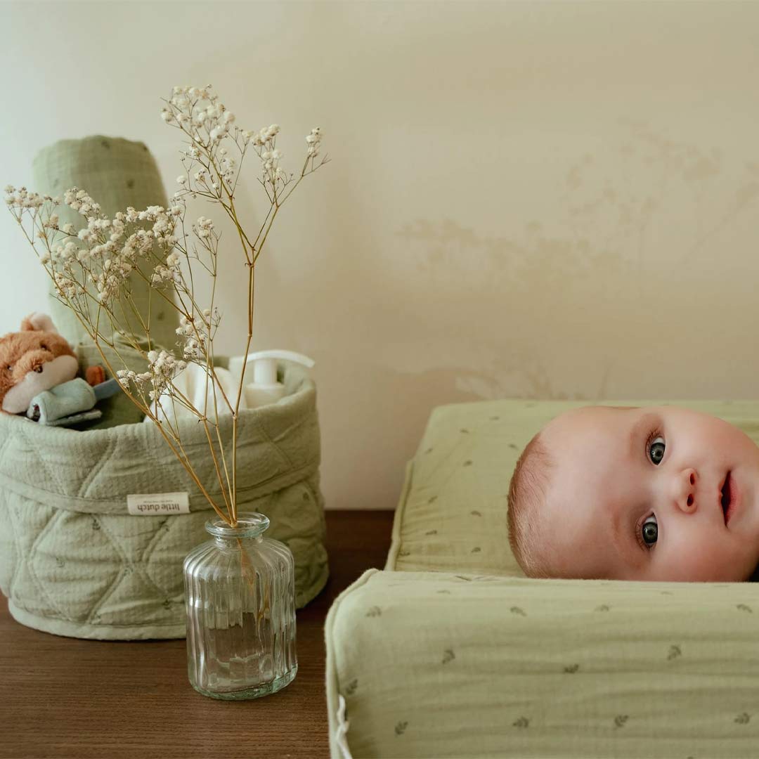 Little Dutch Storage Basket Small - Pure Sage-Storage Baskets-Pure Sage-Large | Natural Baby Shower