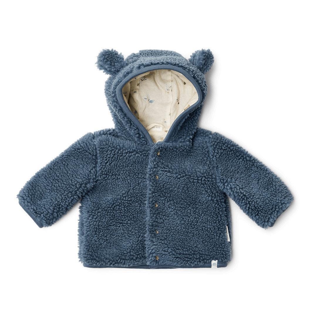 Little Dutch Teddy Cardigan - Stone Blue-Cardigans-Stone Blue-3-6m | Natural Baby Shower