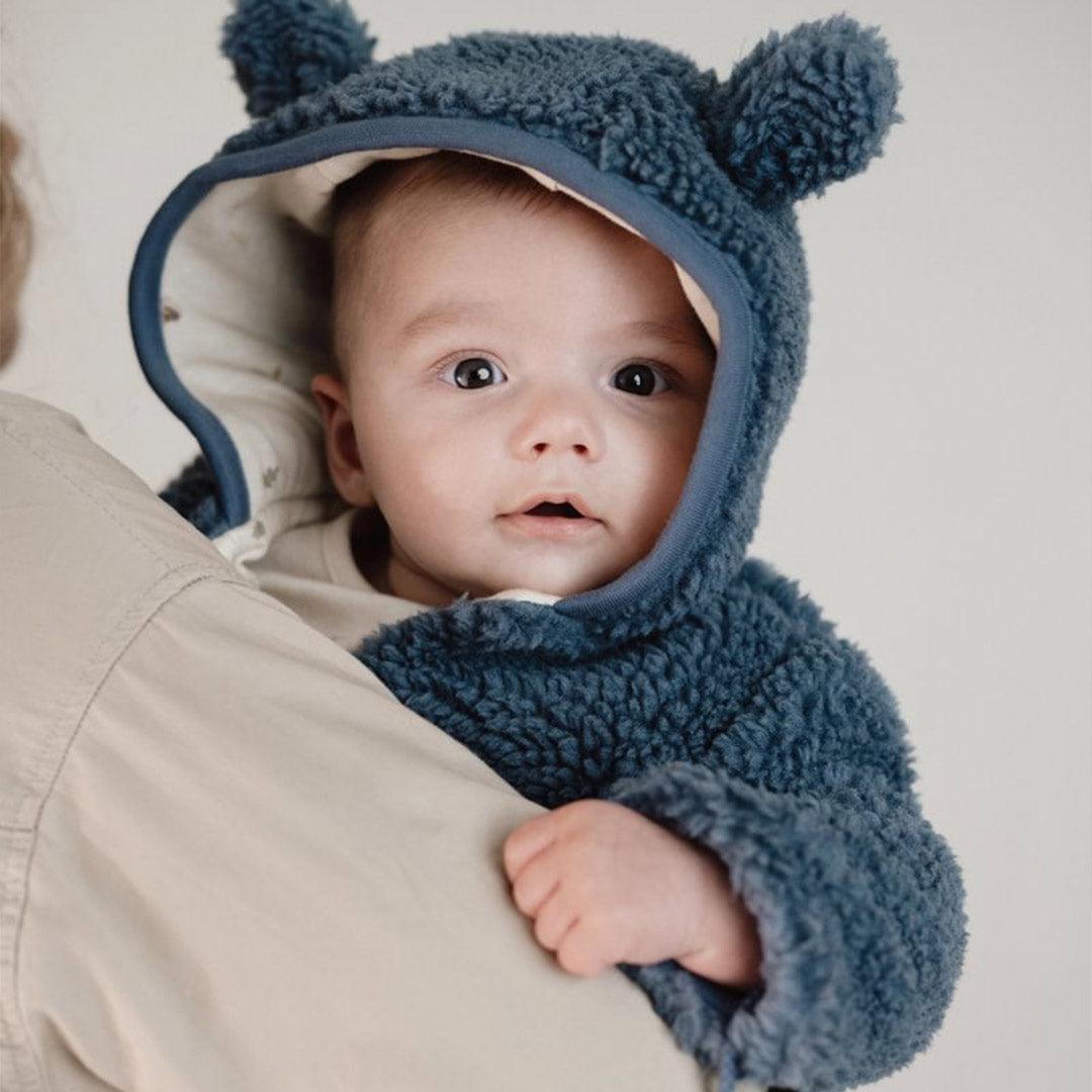 Little Dutch Teddy Cardigan - Stone Blue-Cardigans-Stone Blue-3-6m | Natural Baby Shower