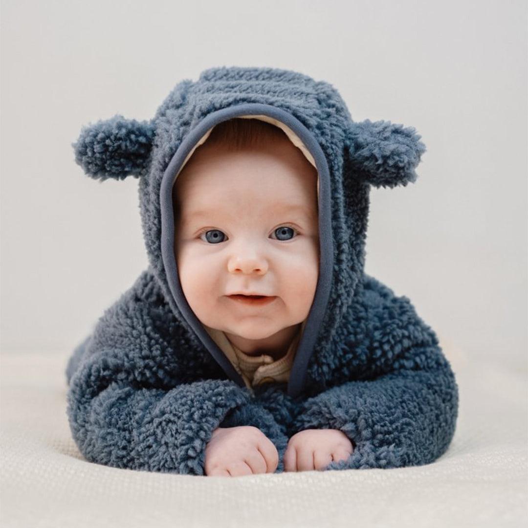 Little Dutch Teddy One-Piece Suit - Stone Blue-Bodysuits-Stone Blue-3-6m | Natural Baby Shower