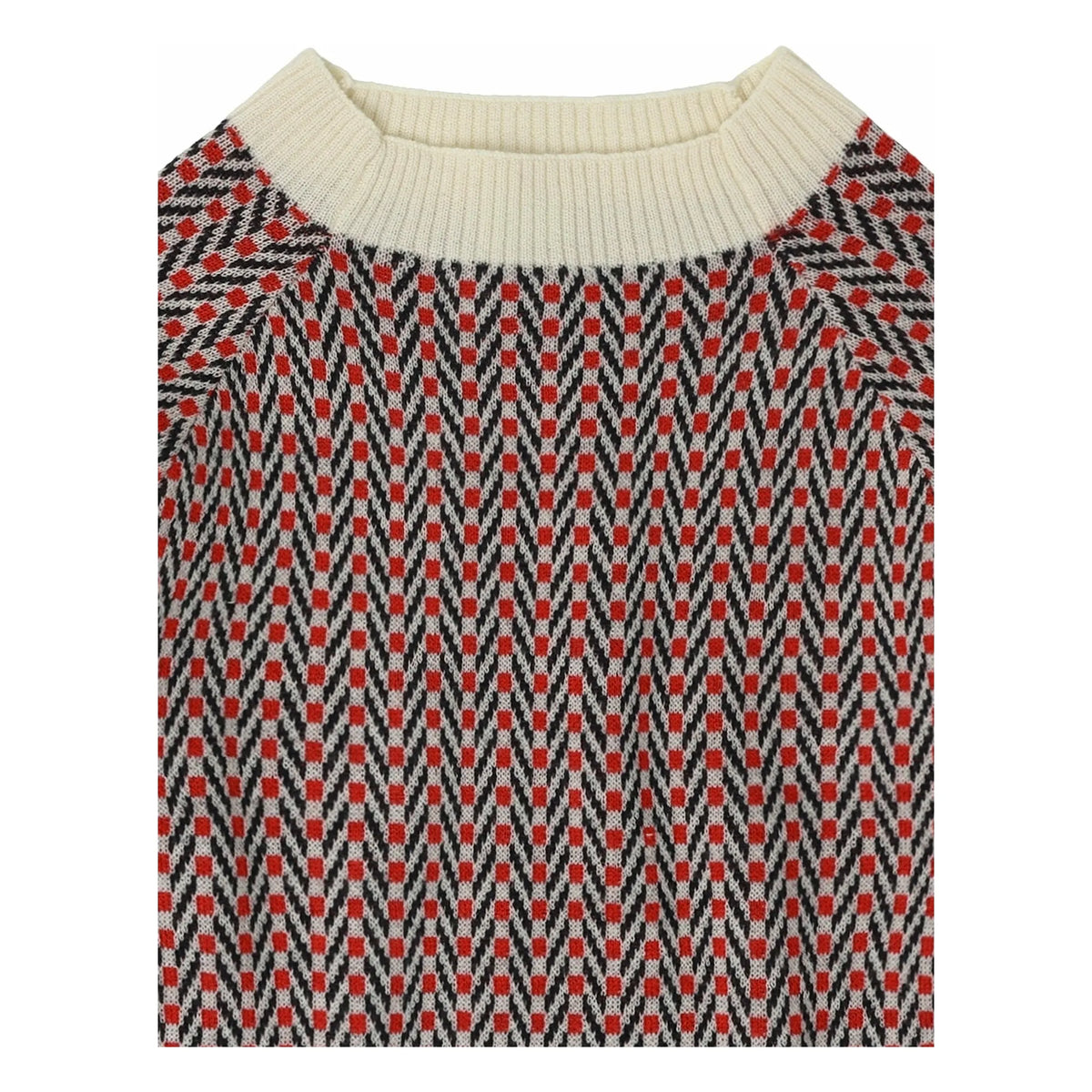 FUB - Merino Wool Herringbone Sweater | Off-White