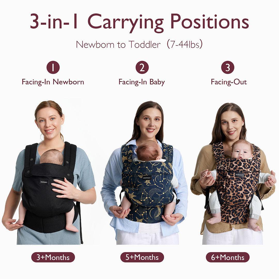 Momcozy Baby Carrier 3M+ - Cotton Black-Baby Carriers-Cotton Black- | Natural Baby Shower