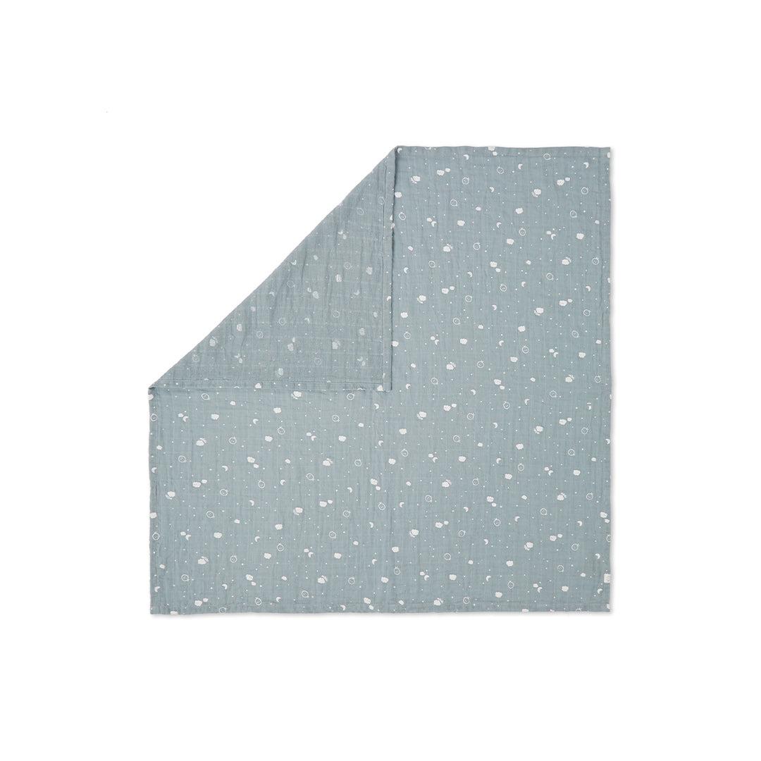 MORI Pre-Washed Large Muslin Swaddle - Blue-Muslin Wraps-Blue- | Natural Baby Shower