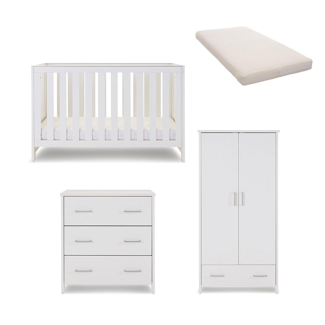 Obaby Nika 3 Piece Room Set - White Wash-Nursery Sets-White Wash-No Mattress | Natural Baby Shower