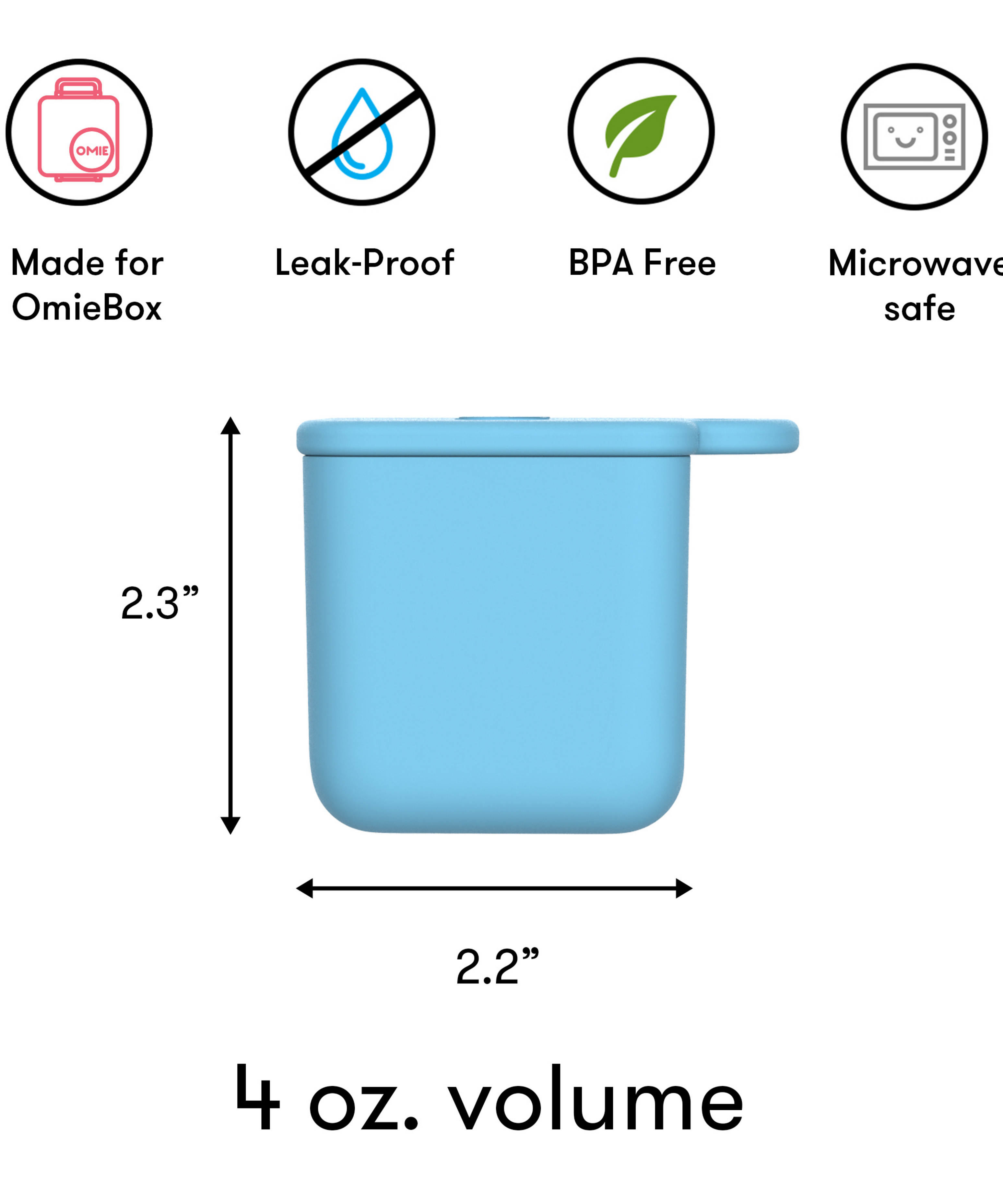 Omiebox - Bento Box Inner Compartment Containers 2pcs Blue/Green