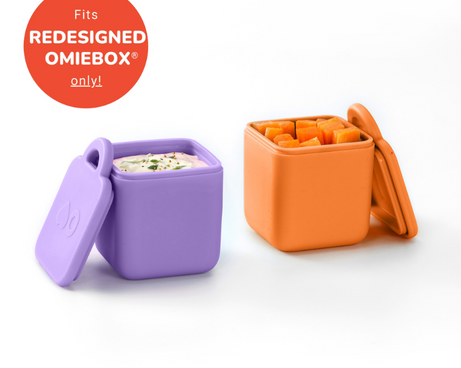 Omiebox - Bento Box Inner Compartment Containers 2pcs Purple/Orange