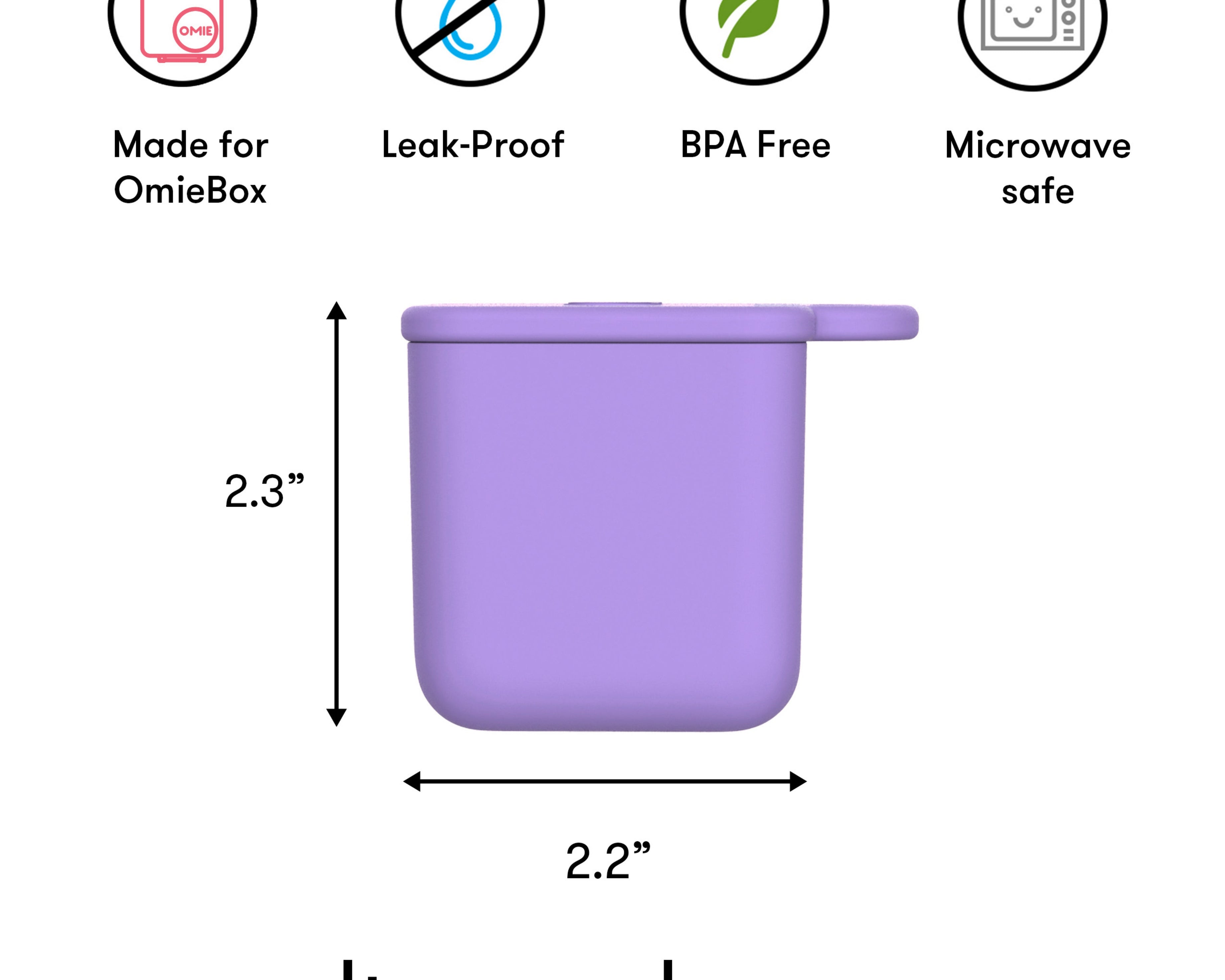 Omiebox - Bento Box Inner Compartment Containers 2pcs Purple/Orange