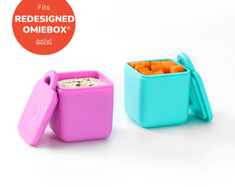 Omiebox - Bento Box Inner Compartment Containers 2pcs Pink/Turquoise