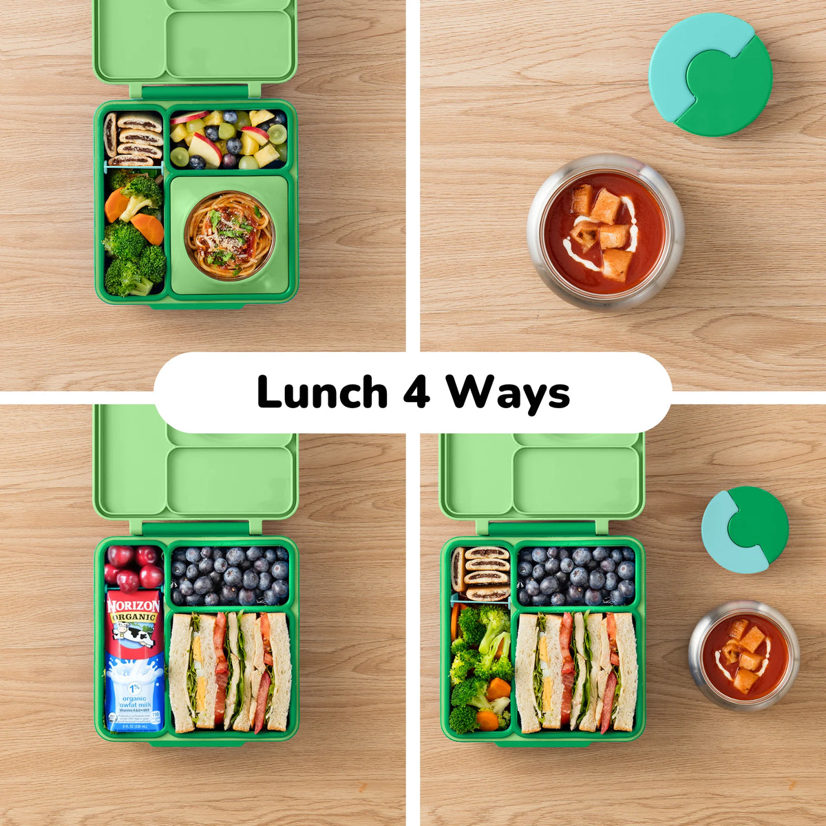 OmieBox - Insulated Apple Green Bento Lunch Box