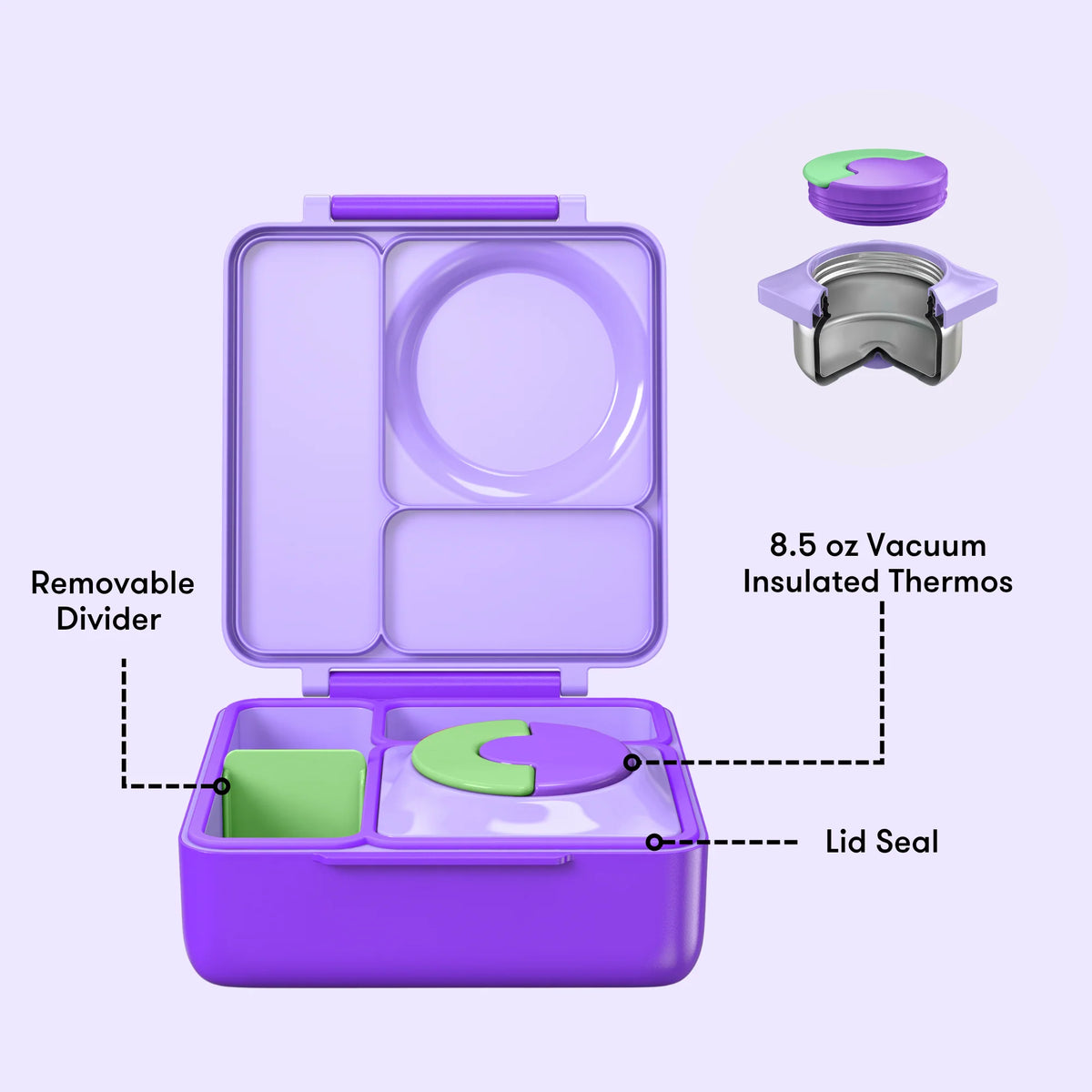 Omiebox - Insulated Lilac Purple Bento Lunch Box