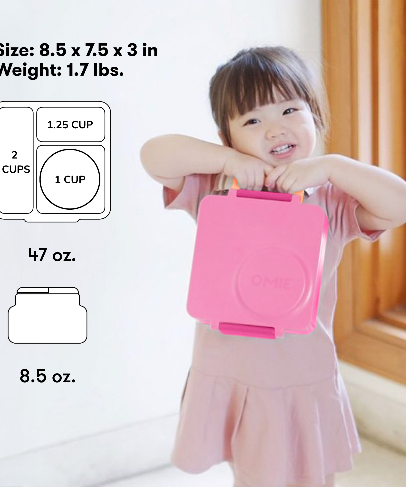 Omiebox - Heat Insulated Fairy Pink Bento Lunch Box