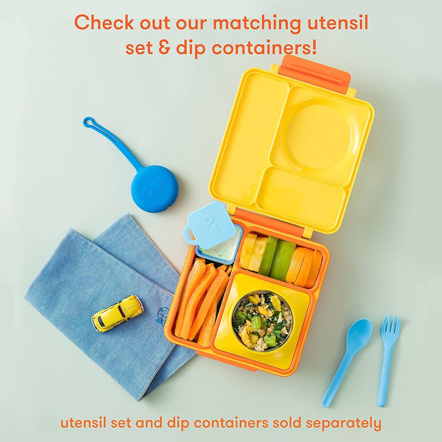 OmieBox Heat Insulated Yellow Bento Lunch Box