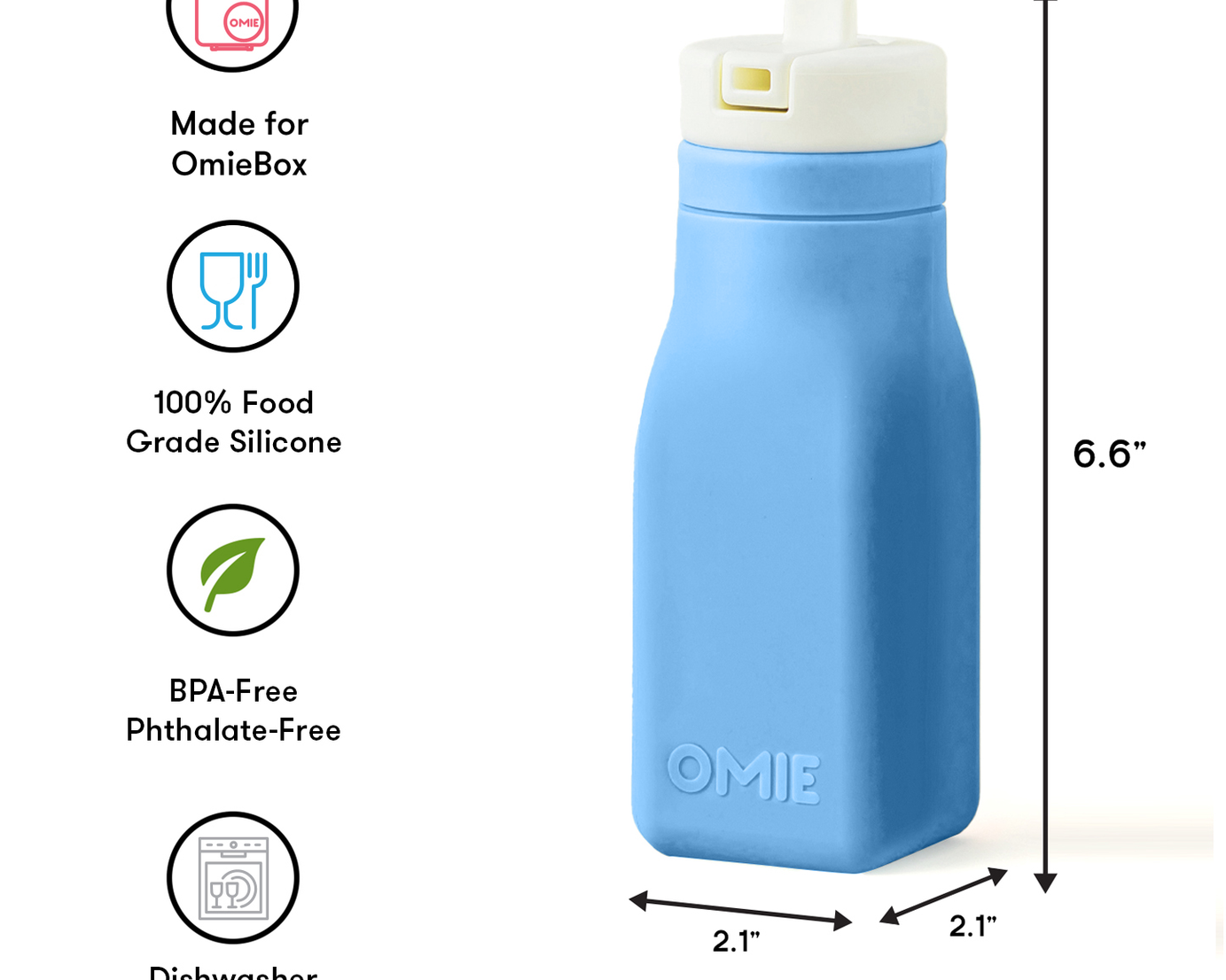 Omiebox - OmieBottle BPA-Free Silicone Water Bottle Blue