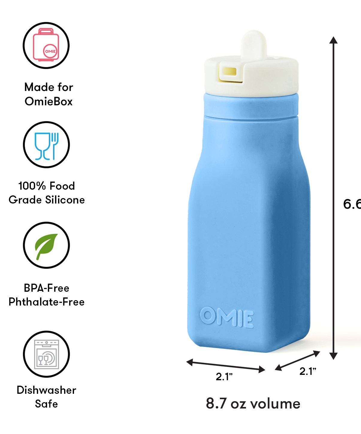 Omiebox - OmieBottle BPA-Free Silicone Water Bottle Blue