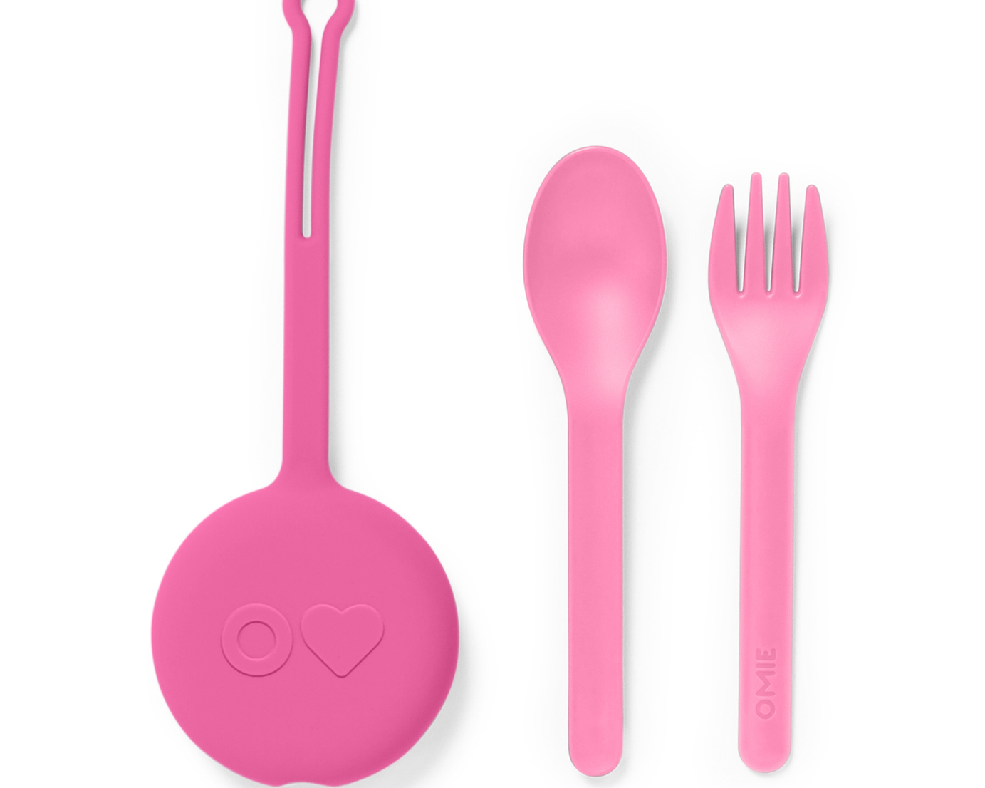 Omiebox - OmiePod Balloon Pink Silicone Fork and Spoon Set