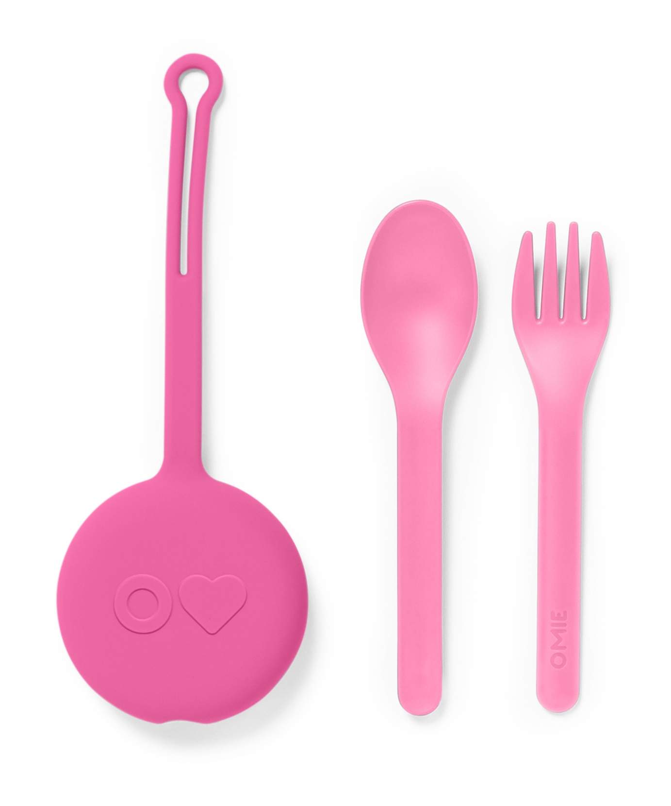 Omiebox - OmiePod Balloon Pink Silicone Fork and Spoon Set