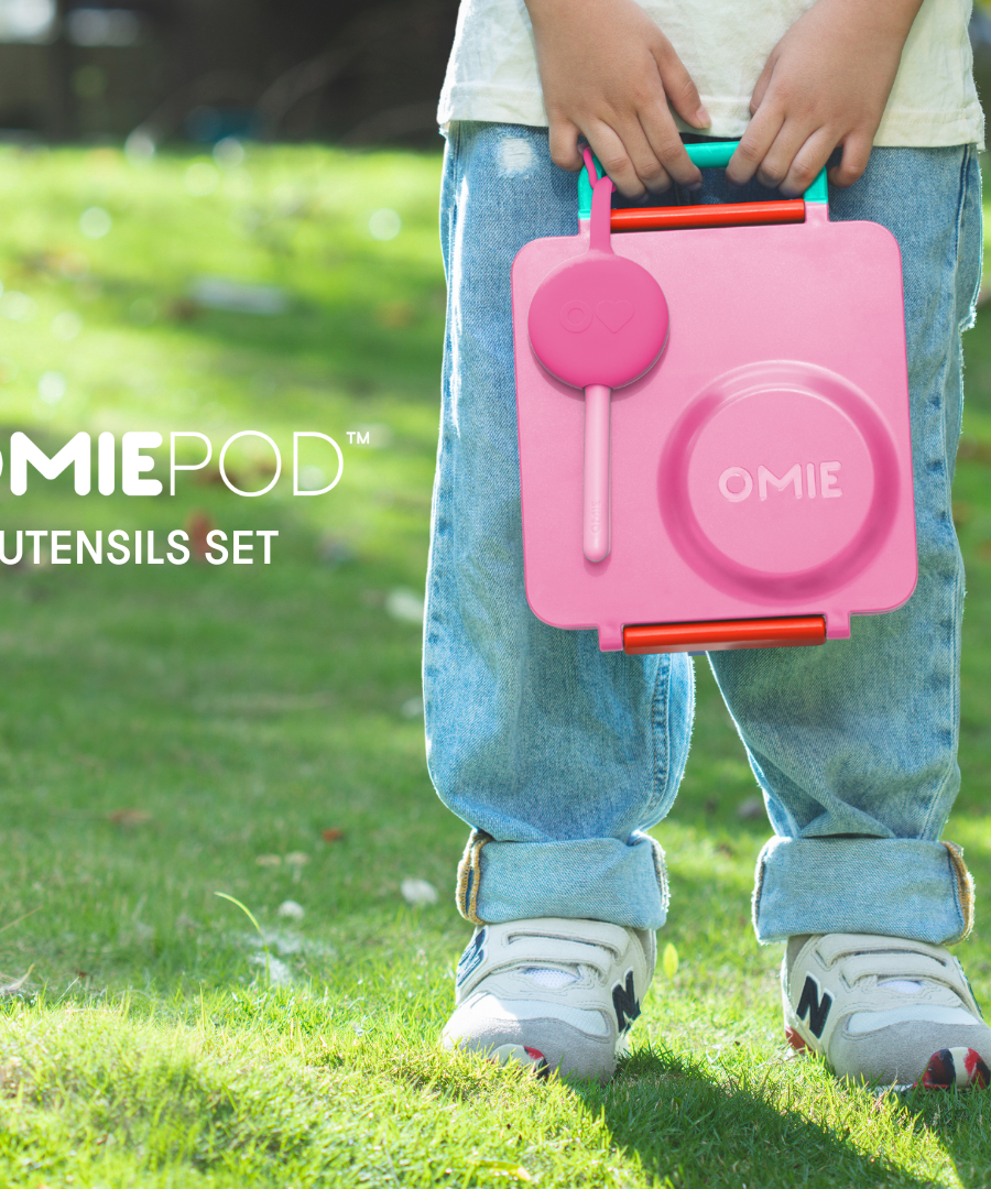 Omiebox - OmiePod Balloon Pink Silicone Fork and Spoon Set
