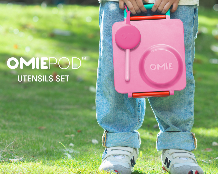 Omiebox - OmiePod Balloon Pink Silicone Fork and Spoon Set