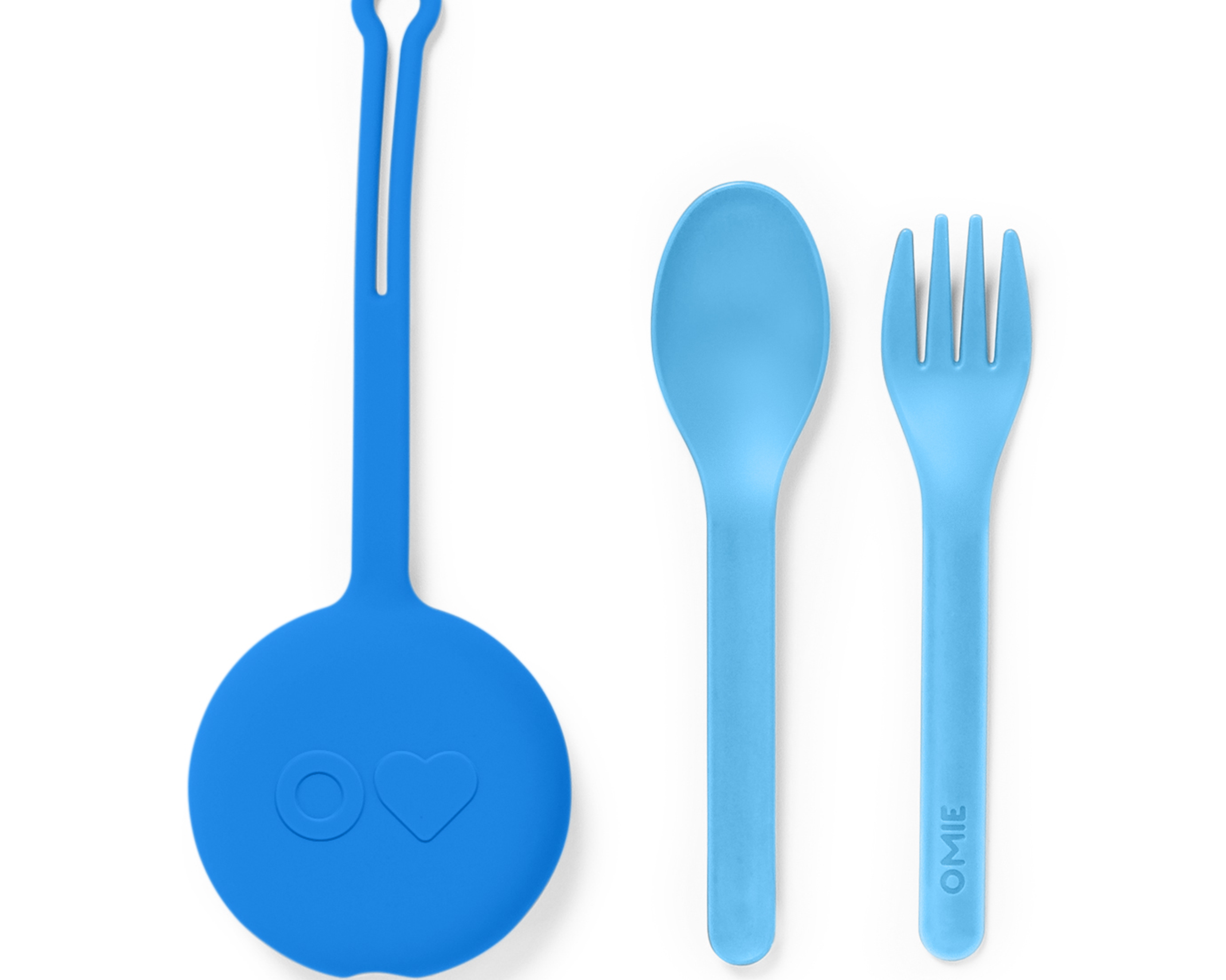 Omiebox - OmiePod Capri Blue Silicone Fork and Spoon Set