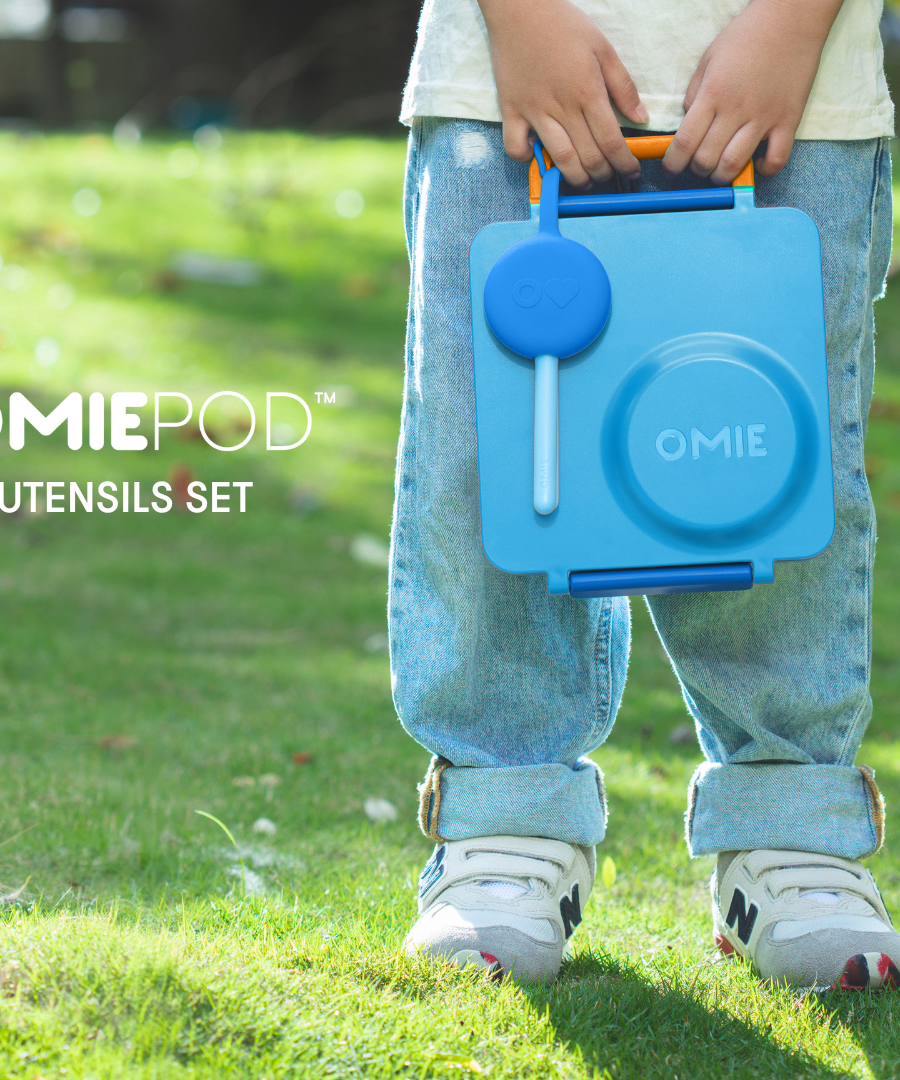 Omiebox - OmiePod Capri Blue Silicone Fork and Spoon Set