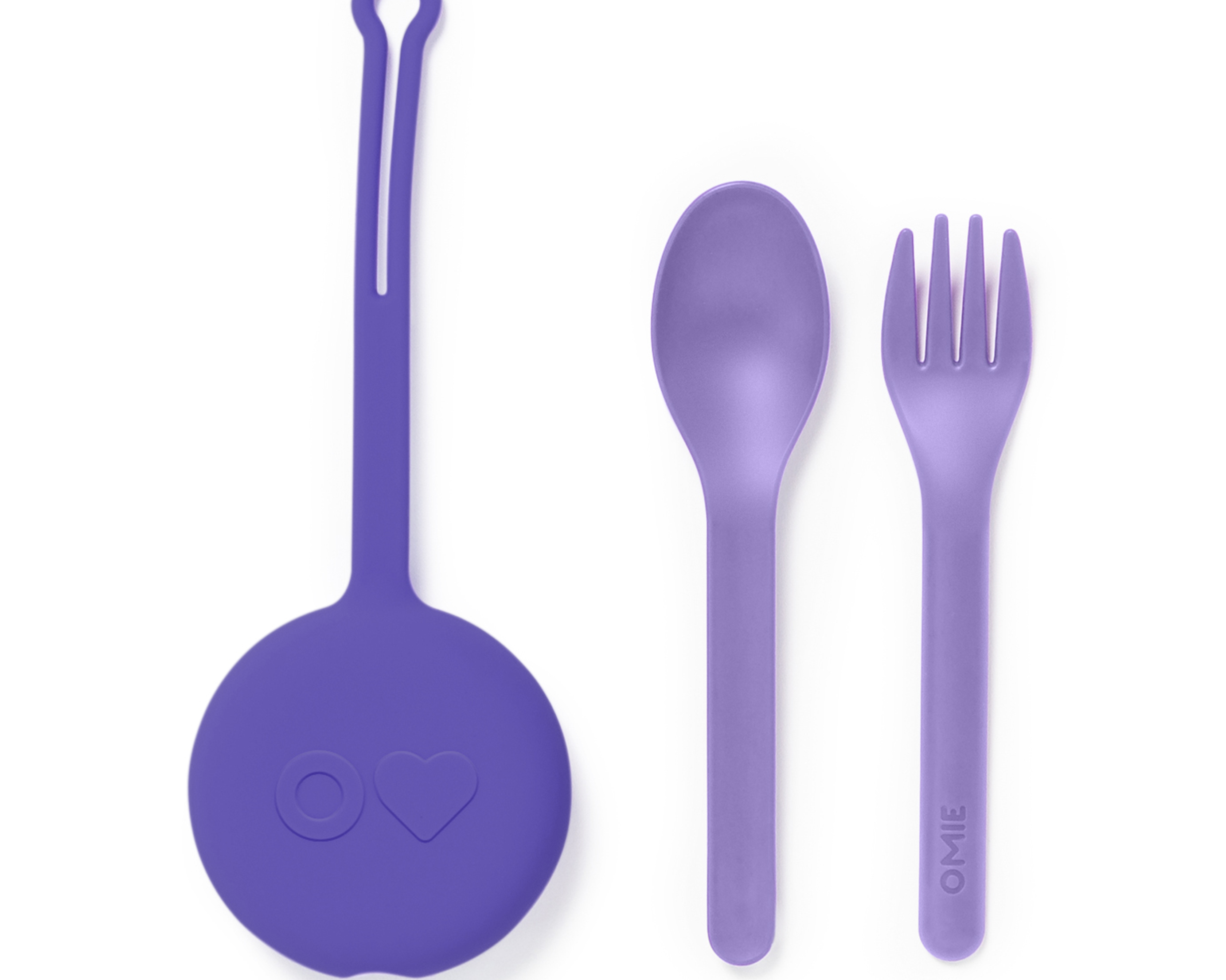 Omiebox - OmiePod Purple Silicone Fork and Spoon Set