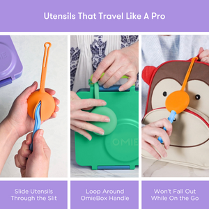 Omiebox - OmiePod Purple Silicone Fork and Spoon Set