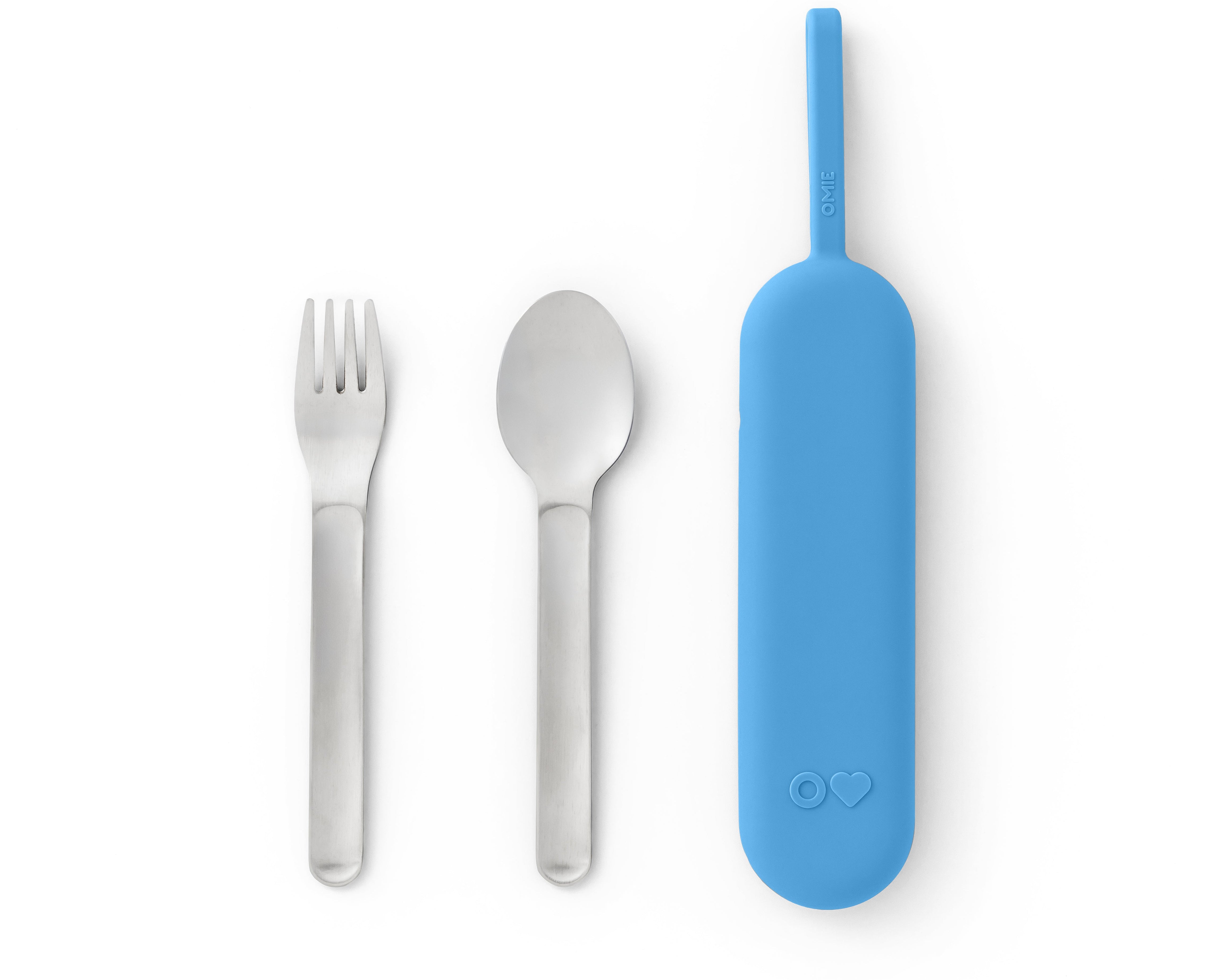 Omiebox - OmiePod UP Azure Silicone Fork and Spoon Set