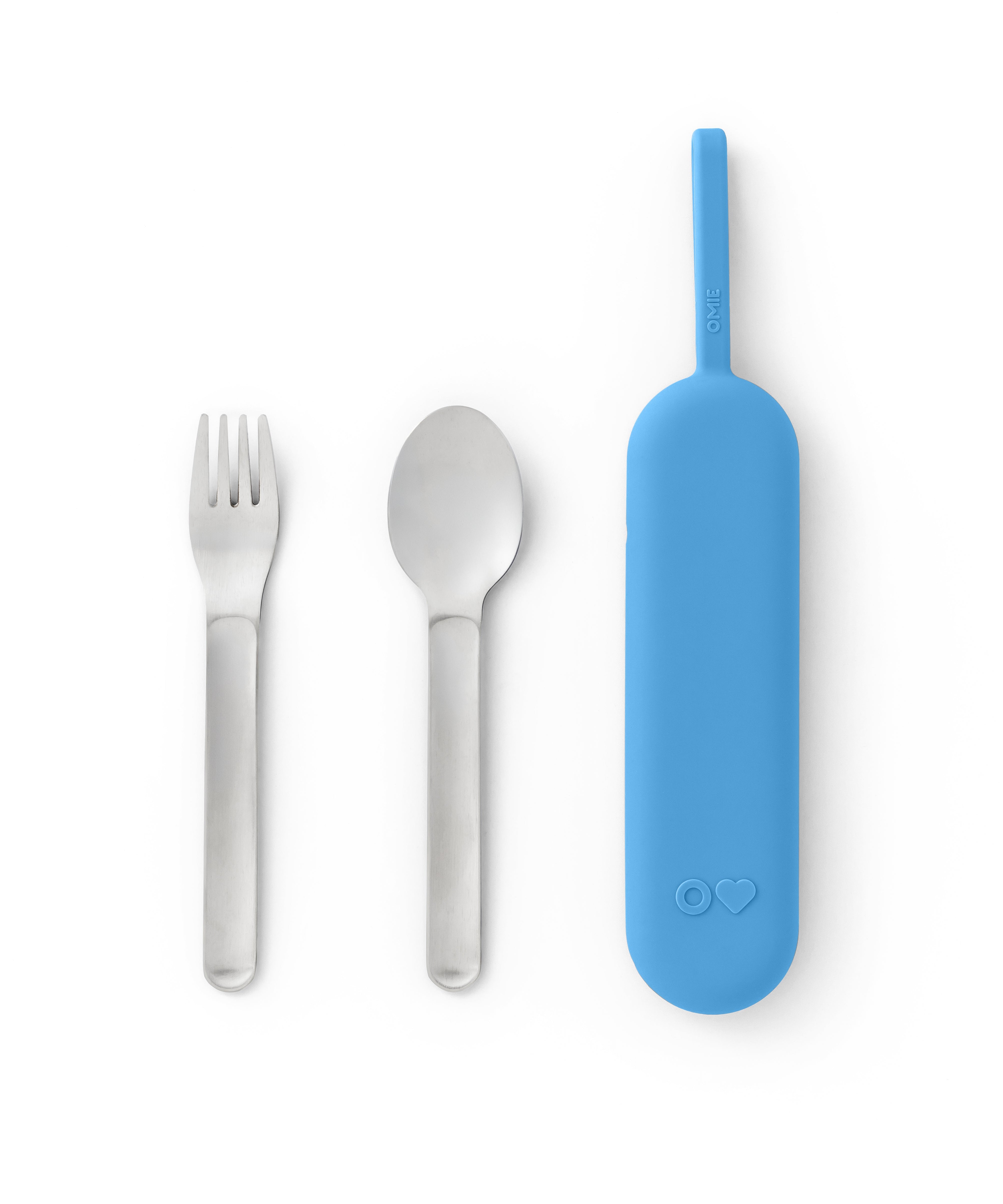 Omiebox - OmiePod UP Azure Silicone Fork and Spoon Set