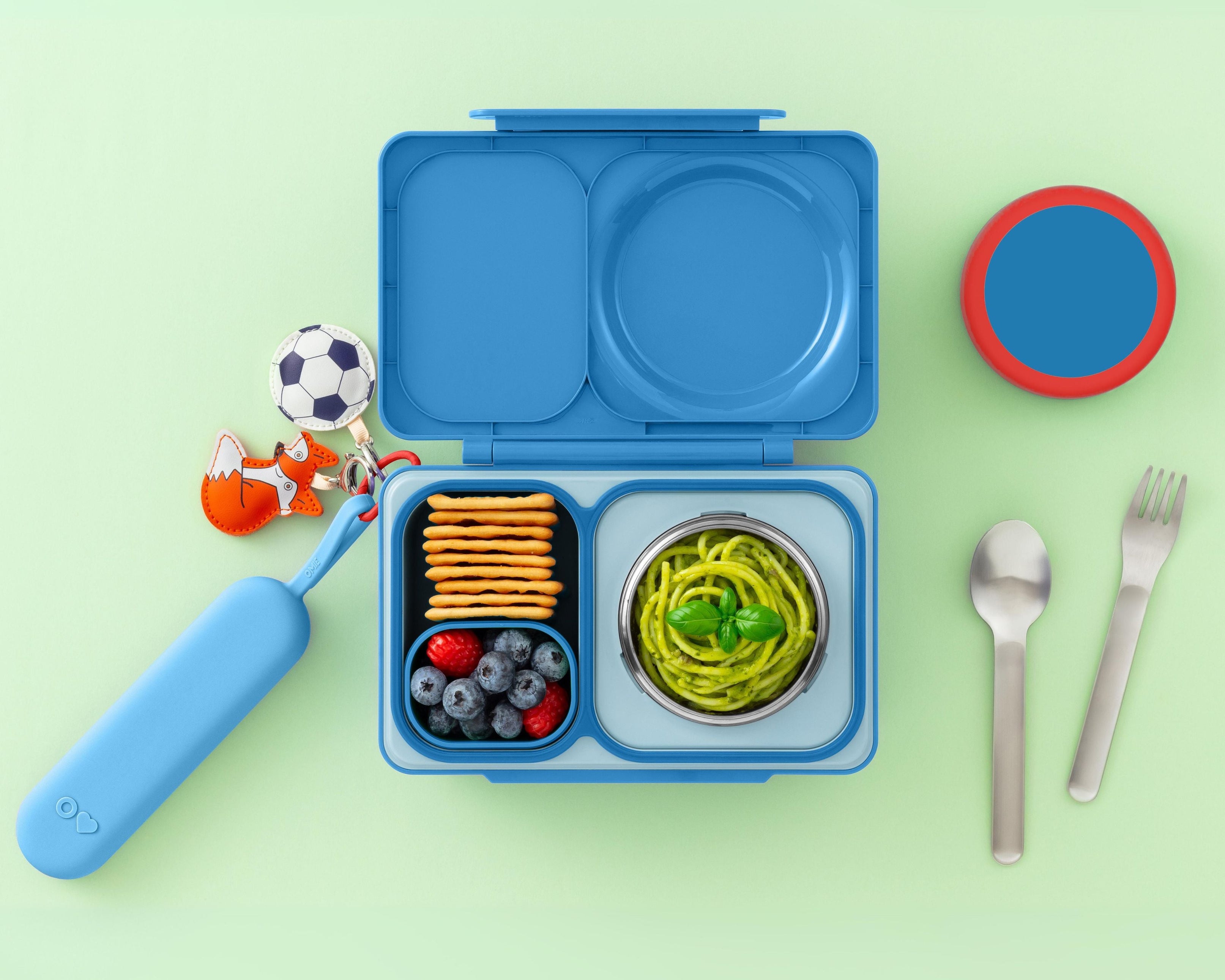 Omiebox - OmiePod UP Azure Silicone Fork and Spoon Set
