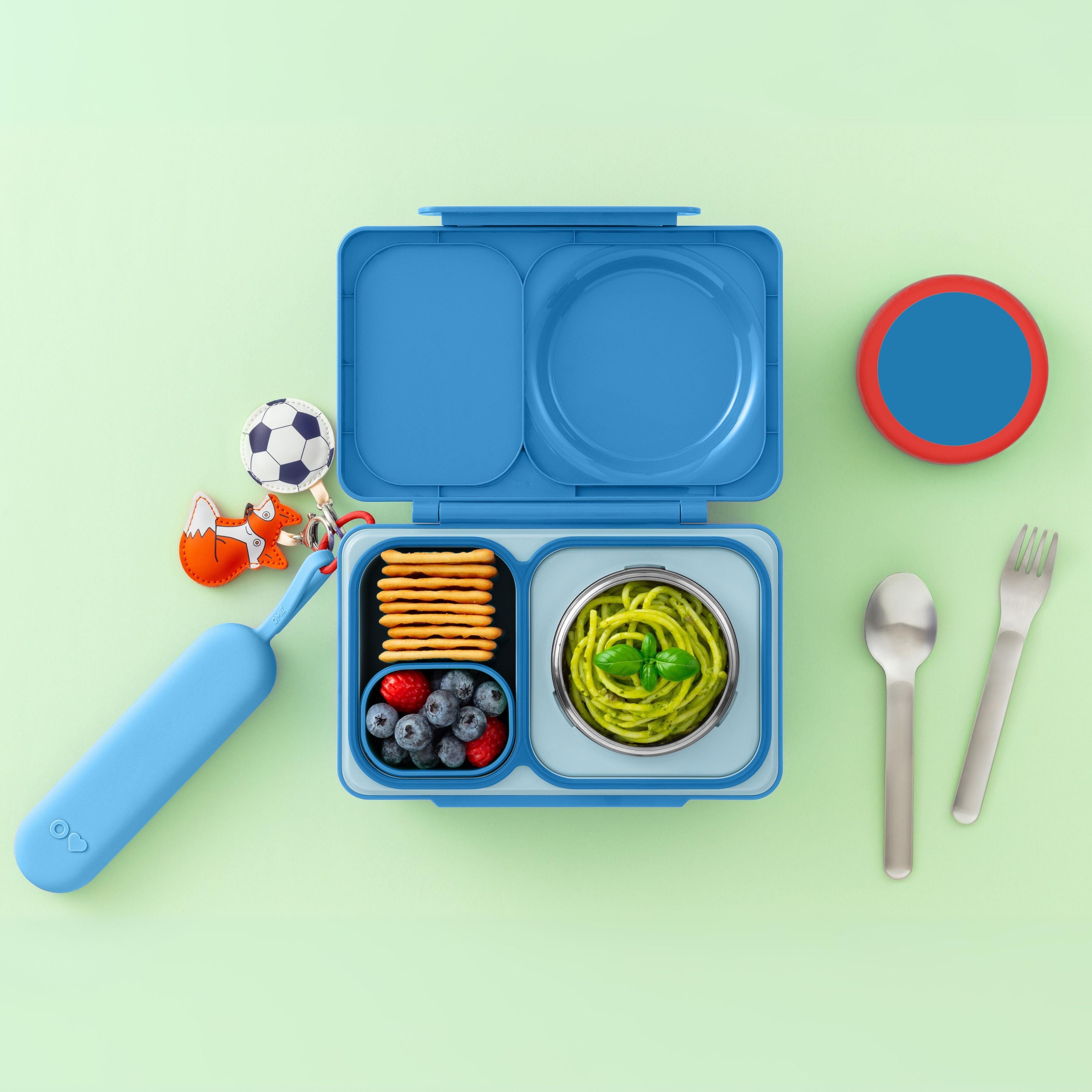 Omiebox - OmiePod UP Azure Silicone Fork and Spoon Set