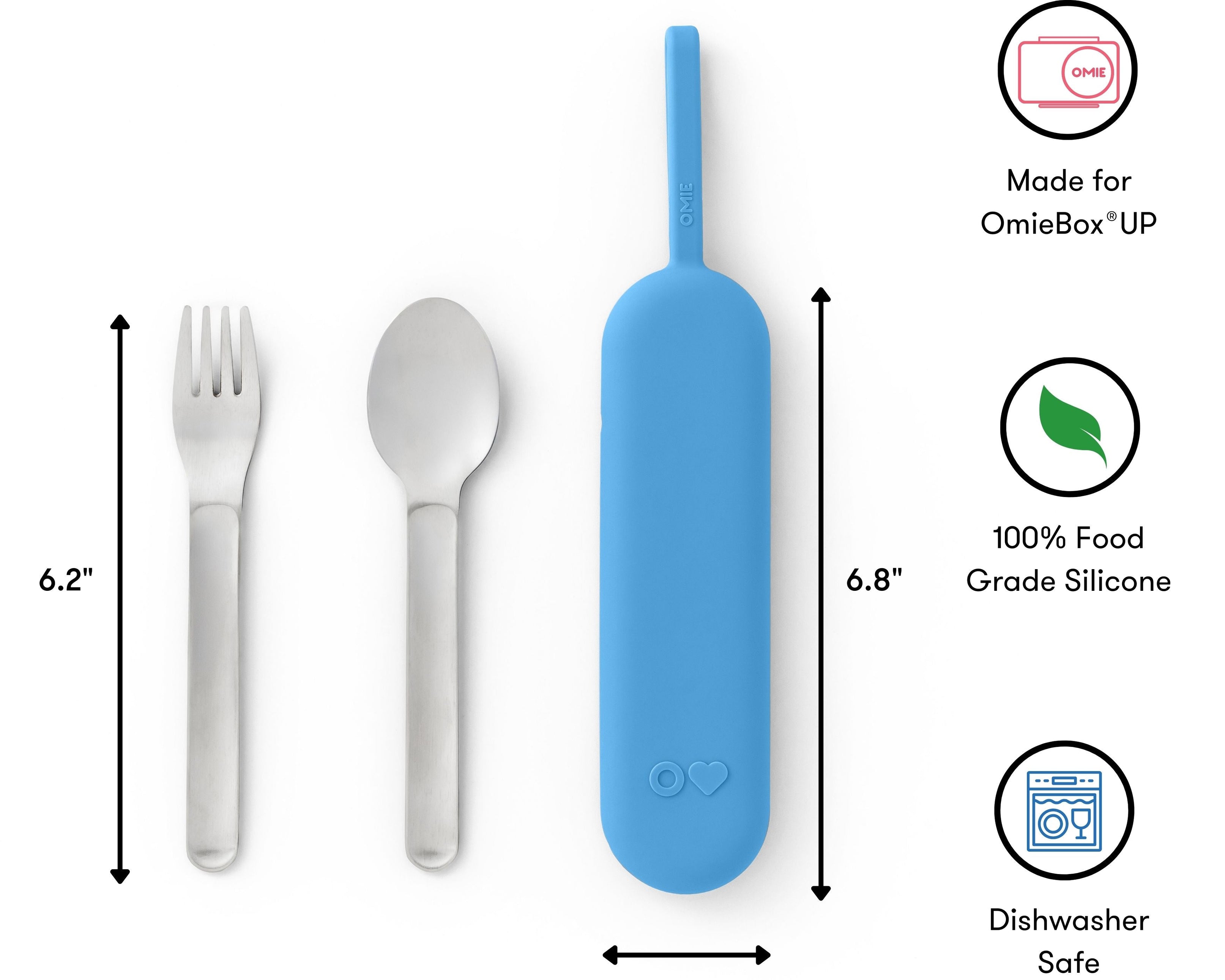 Omiebox - OmiePod UP Azure Silicone Fork and Spoon Set
