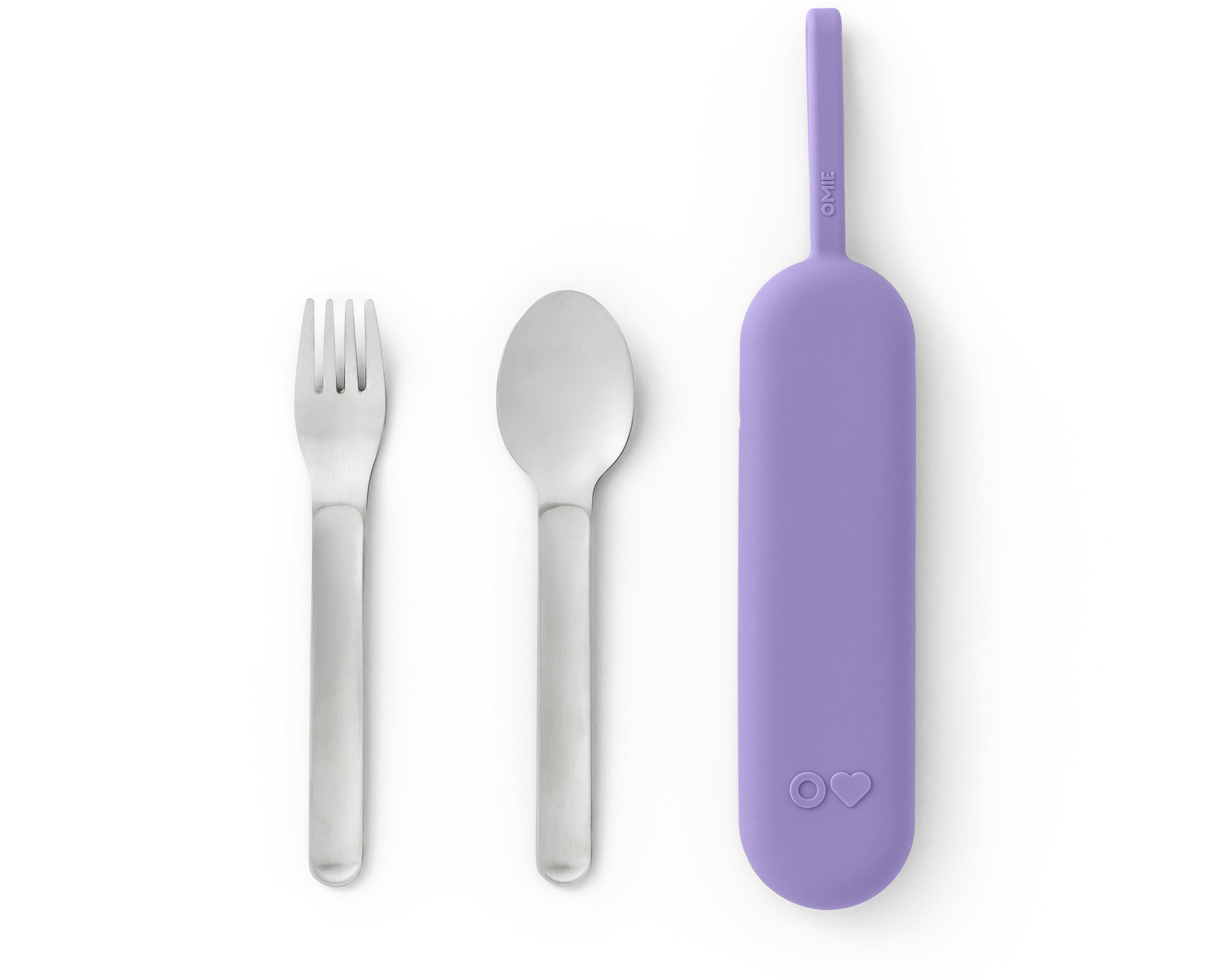 Omiebox - OmiePod UP Violet Silicone Fork and Spoon Set