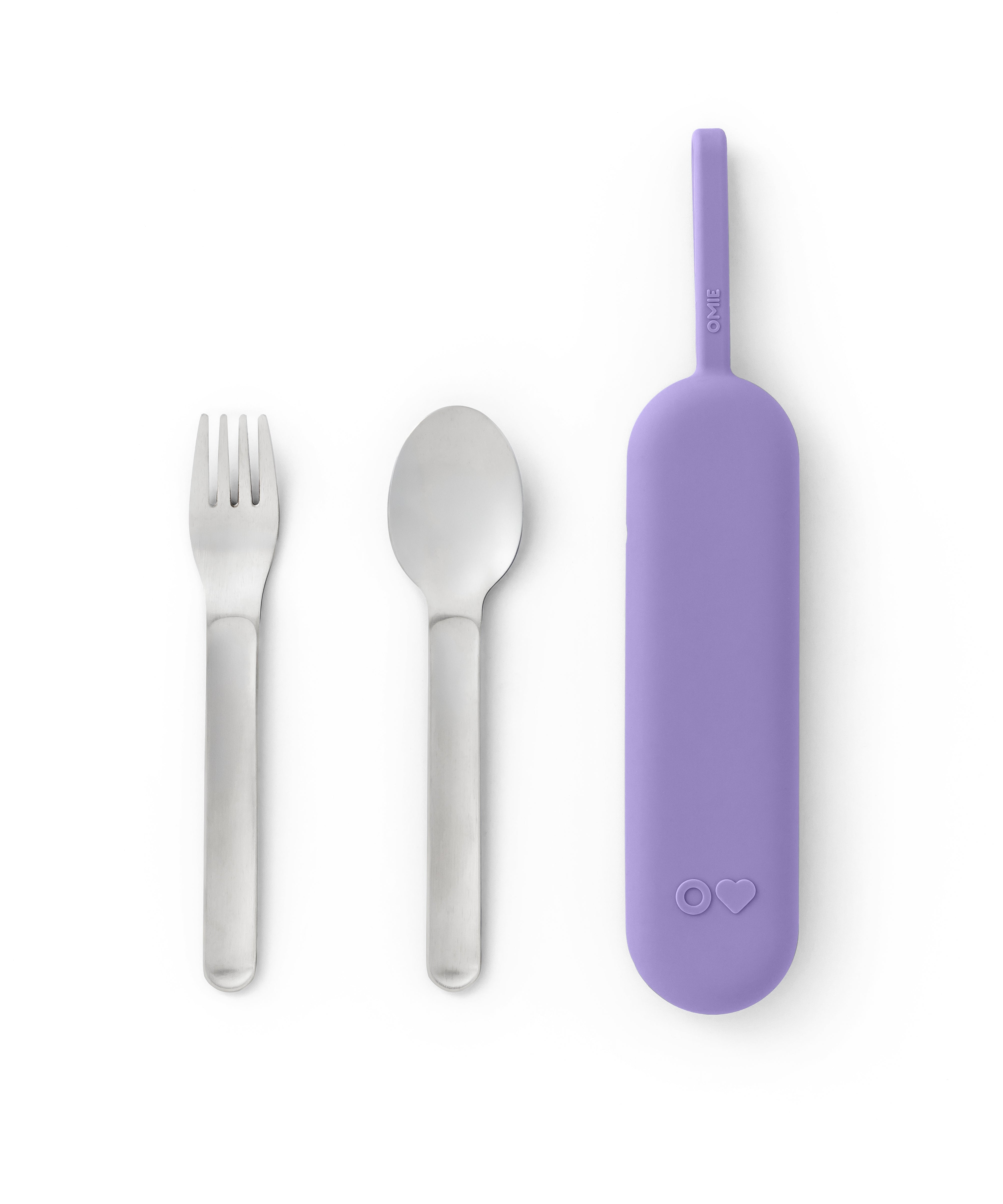Omiebox - OmiePod UP Violet Silicone Fork and Spoon Set