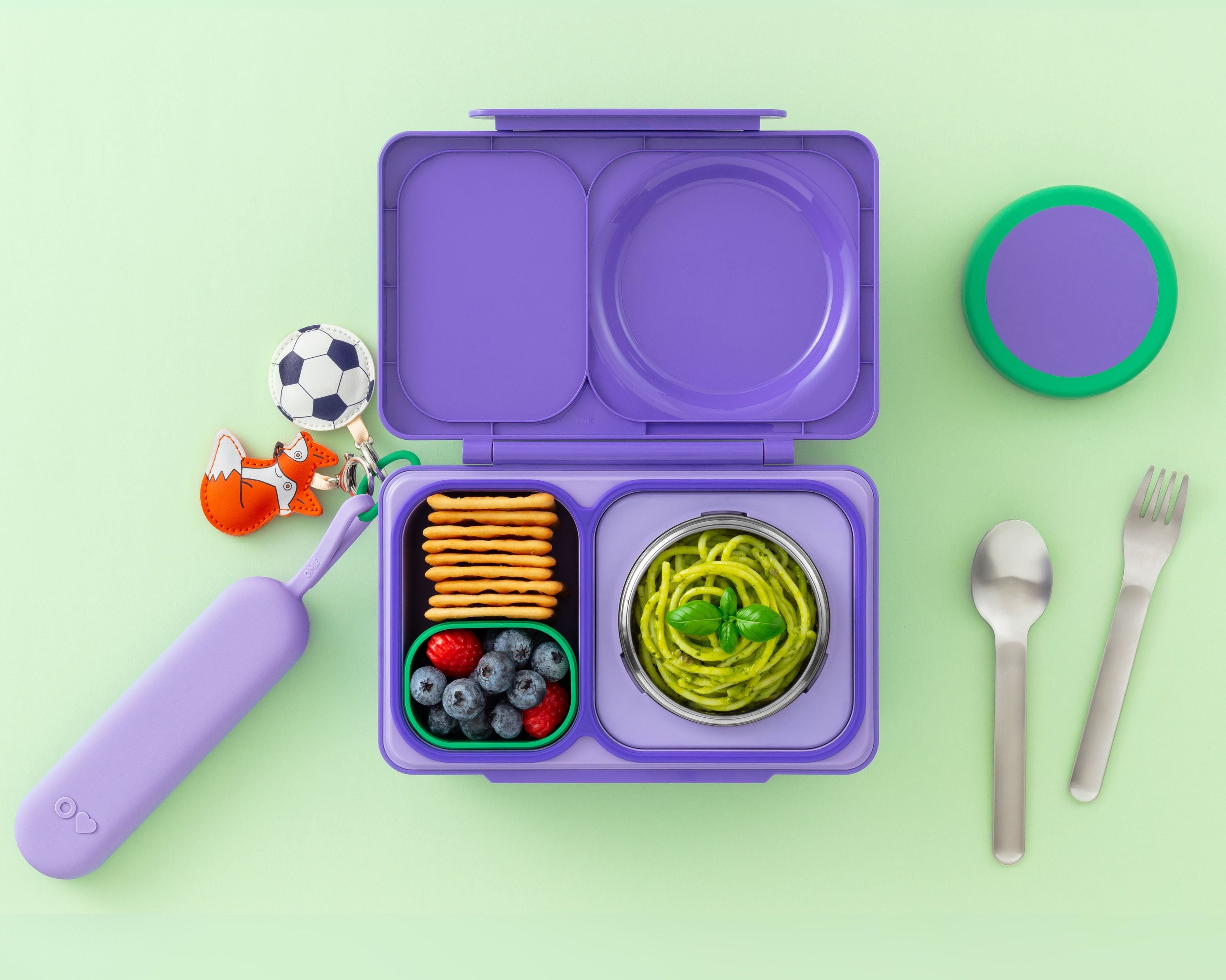 Omiebox - OmiePod UP Violet Silicone Fork and Spoon Set