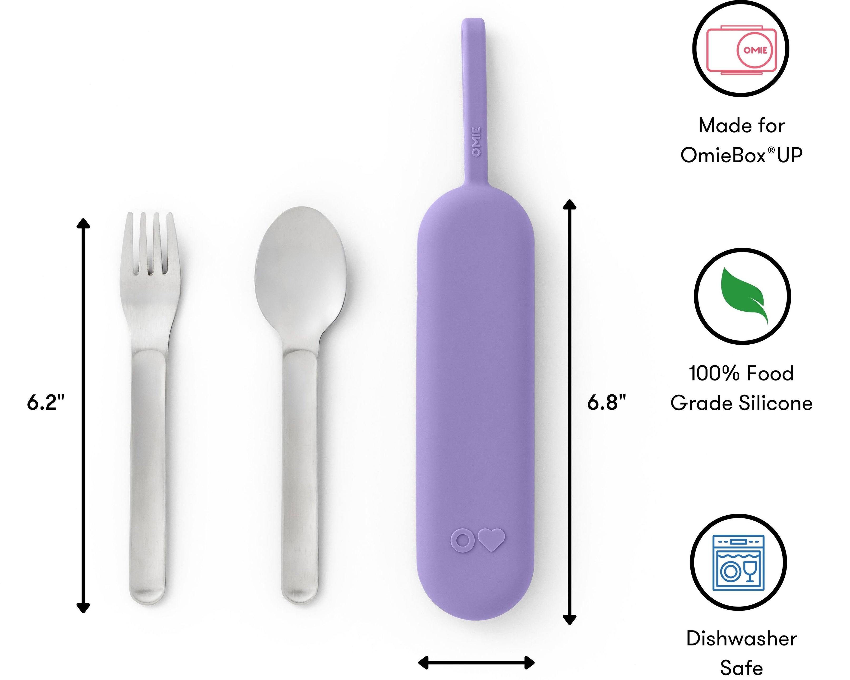 Omiebox - OmiePod UP Violet Silicone Fork and Spoon Set
