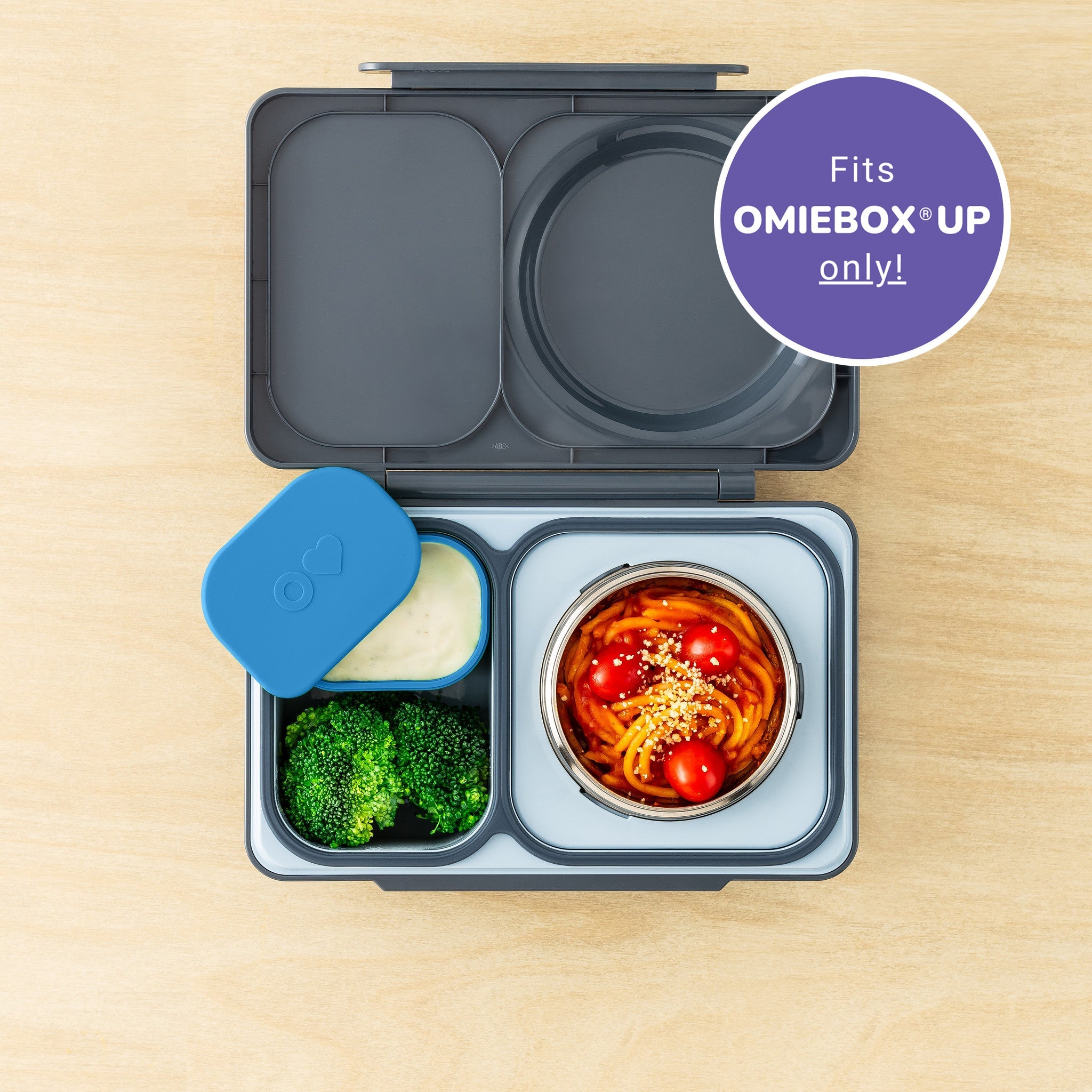Omiebox - UP Bento Box Inner Compartment Containers 2pcs Blue/Orange