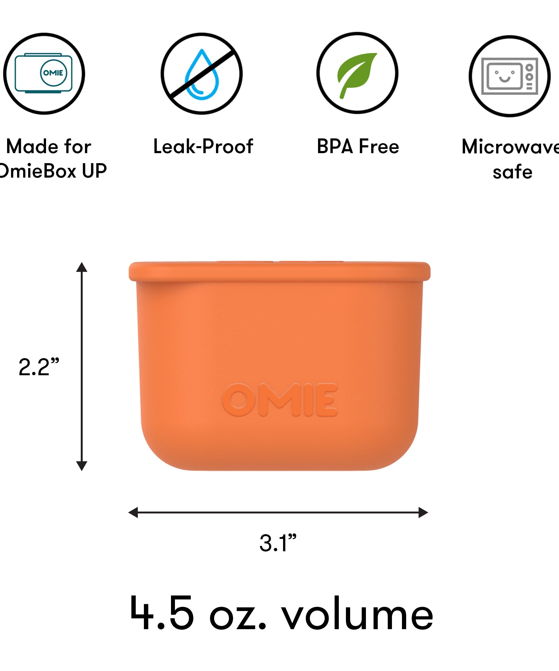 Omiebox - UP Bento Box Inner Compartment Containers 2pcs Blue/Orange